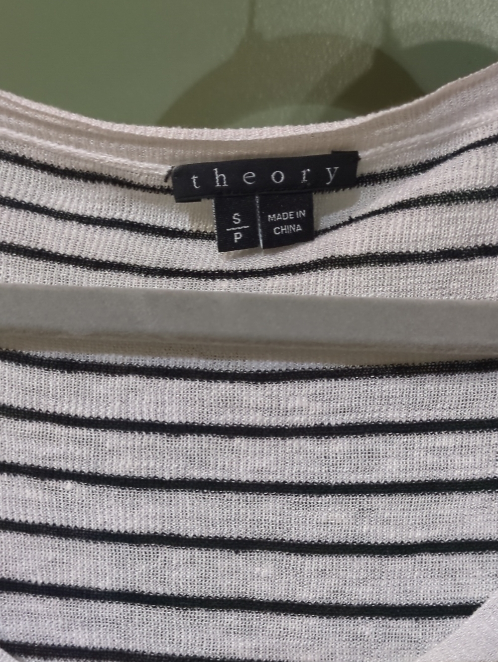 Theory Linen Blend Ombre Knit 3/4 Sleeve Tunic Scoop Neck Hi Lo Top Sz S - Picture 5 of 6